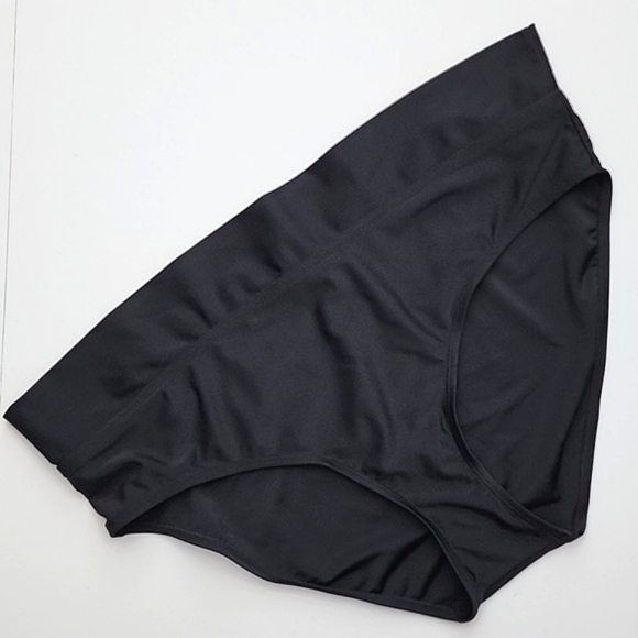 Christina  Women's Black Swim Bikini Bottom Foldover Hem Size 18 - Picture 3 of 11